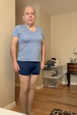 This is Jeffrey Rossman from Connecticut outed wearing pantyhose and a bra